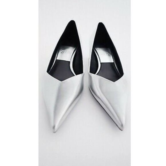 Zara New Metallic Mule Heels - Picture 3 of 16